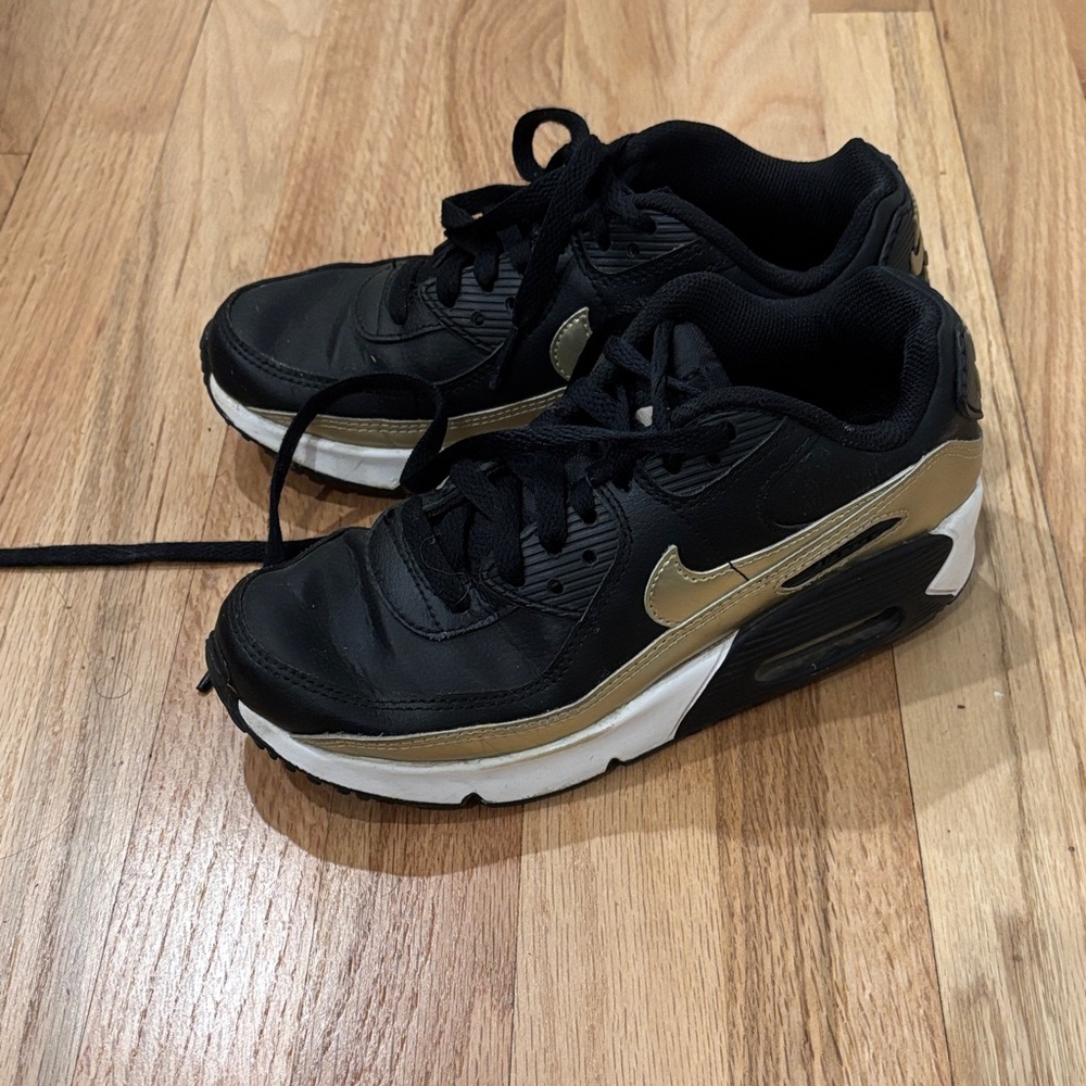 Nike Black and Gold Air Sneakers